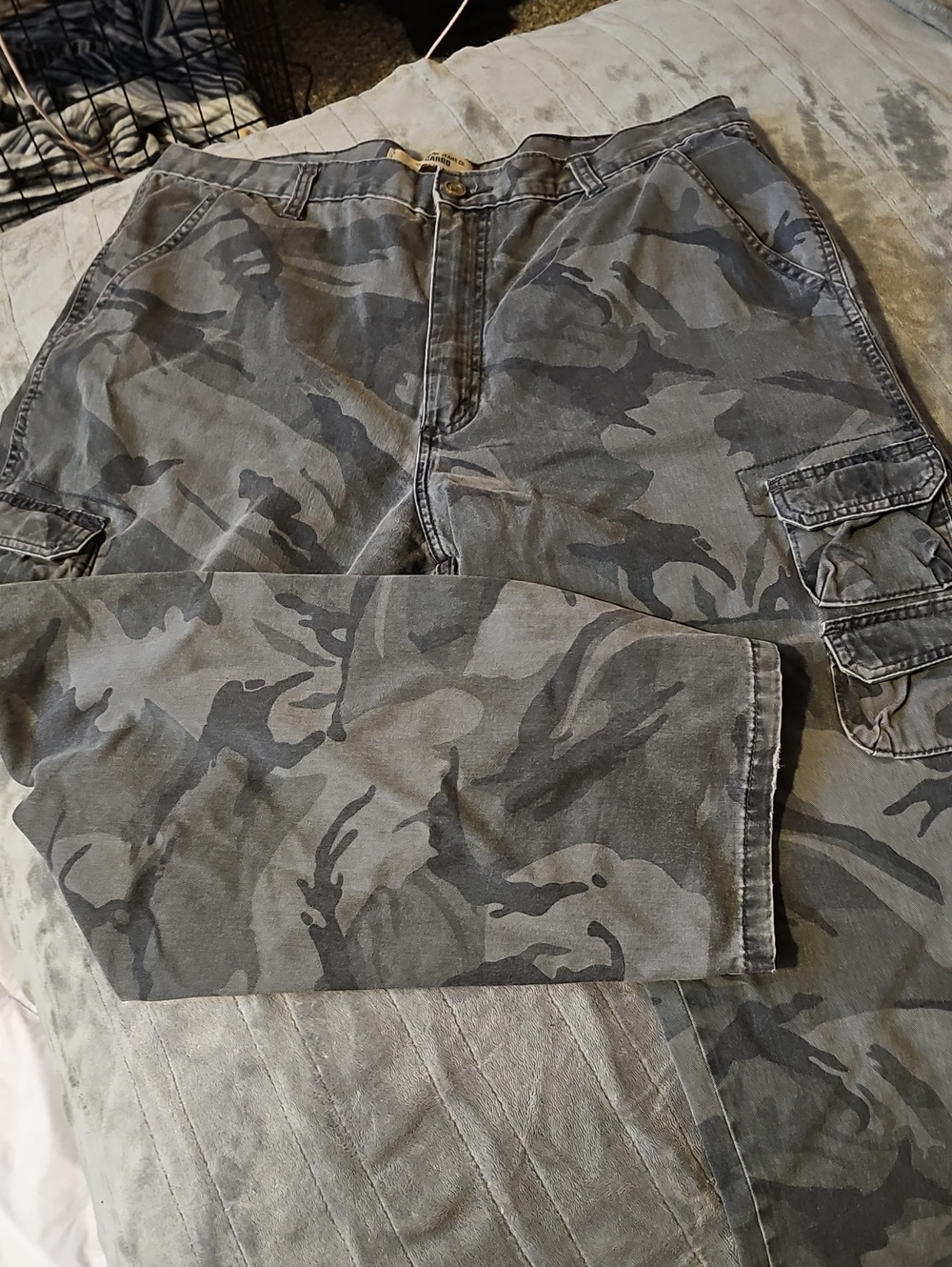 Wrangler Gray Camo Cargo Pants